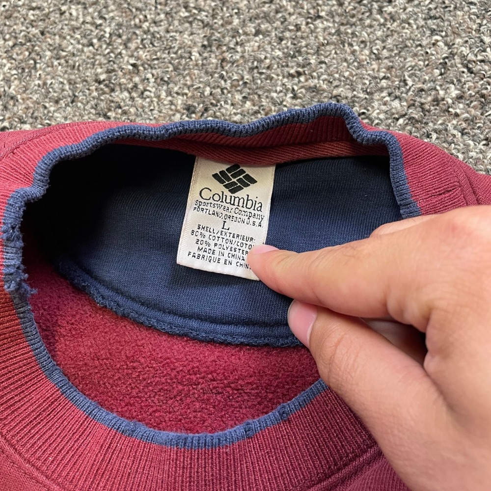 Columbia Sportswear Company Vintage Embroidered Logo Sweatshirt Red Mens Large - Picture 9 of 9